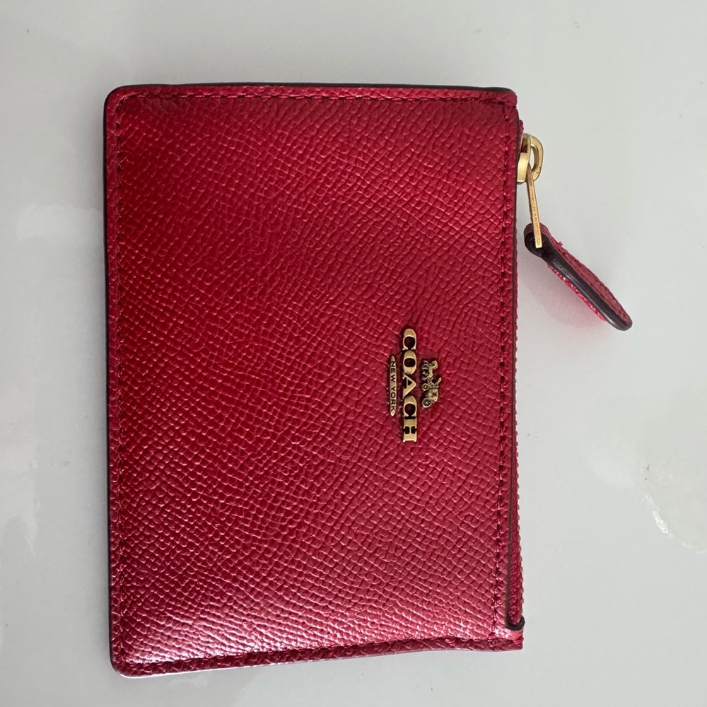 Coach Red Card Holder Wallet